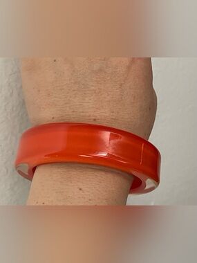 Red, clear  Resin Plastic  Bangle Bracelet  2 5/8" diameter